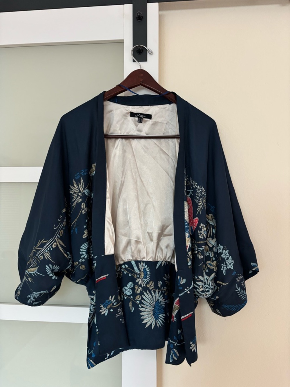 Navy Floral Kimono Jacket